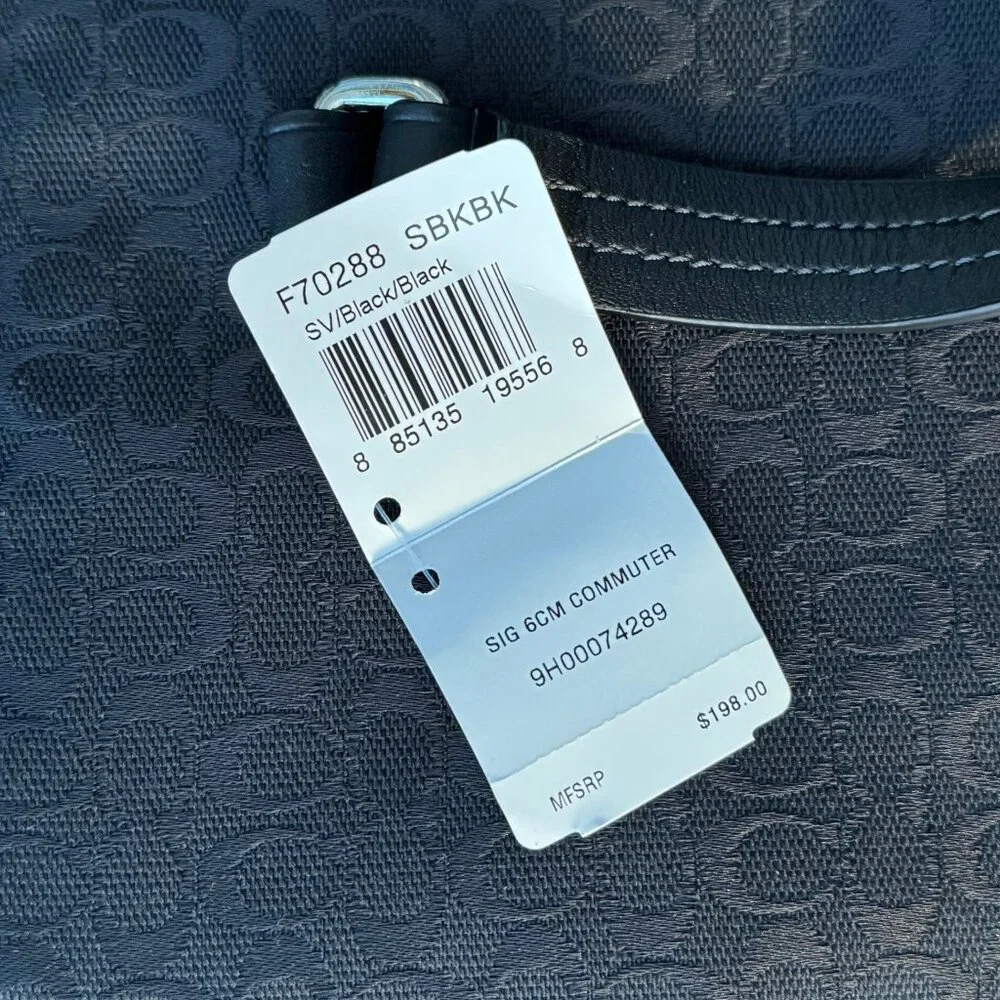 NEW Coach Signature Canvas Logo Slim Commuter  Black Laptop Bag, 2011 - Picture 8 of 11